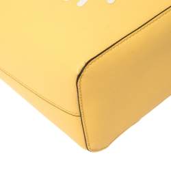 Pre Owned Karl Lagerfeld Yellow Leather Maybelle Cat Tote
