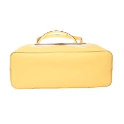 Pre Owned Karl Lagerfeld Yellow Leather Maybelle Cat Tote