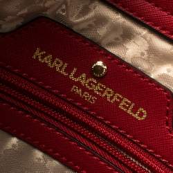 Karl Lagerfeld Red Leather Maybelle Cat Tote