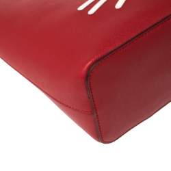 Karl Lagerfeld Red Leather Maybelle Cat Tote