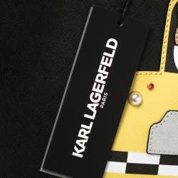 Pre Owned Karl Lagerfeld Black Leather Maybelle Tote