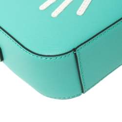 Pre Owned Karl Lagerfeld Mint Green Leather Maybelle Choupette Crossbody Bag                   