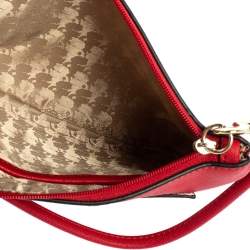Karl Lagerfeld Red Leather Choupette Wristlet Clutch