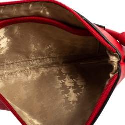Karl Lagerfeld Red Leather Choupette Wristlet Clutch