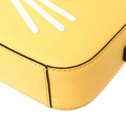 Pre Owned Karl Lagerfeld Yellow Leather Maybelle Choupette Crossbody Bag             