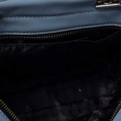 Pre Owned Karl Lagerfeld Light Blue Quilted Leather Mini Tote