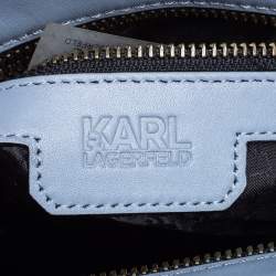 Pre Owned Karl Lagerfeld Blue Quilted Leather K/Kuilted Tote