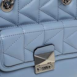 Pre Owned Karl Lagerfeld Blue Quilted Leather K/Kuilted Tote