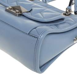 Pre Owned Karl Lagerfeld Blue Quilted Leather K/Kuilted Tote