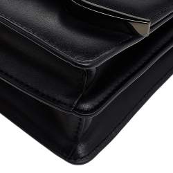 Karl Lagerfeld Black Leather Medium K/Signature Shoulder Bag