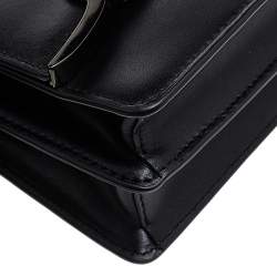 Karl Lagerfeld Black Leather Medium K/Signature Shoulder Bag