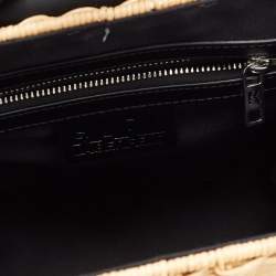 Karl Lagerfeld Black Rattan And Leather K/Autograph Wicker Picnic Crossbody Bag