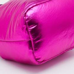 Pre Owned Karl Lagerfeld Metallic Pink Fabric K/Ikonik Bucket Bag