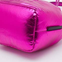 Pre Owned Karl Lagerfeld Metallic Pink Fabric K/Ikonik Bucket Bag