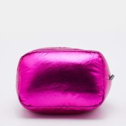 Pre Owned Karl Lagerfeld Metallic Pink Fabric K/Ikonik Bucket Bag