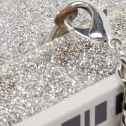 Pre Owned Karl Lagerfeld Multicolor Glitter Acrylic Minaudiere K/Jet Boarding Pass Chain Clutch