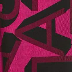 Pre Owned Karl Lagerfeld Pink Lettering Wool Scarf