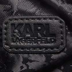 Pre Owned Karl Lagerfeld Black/Clear PVC Karlito Print Cosmetic Pouch