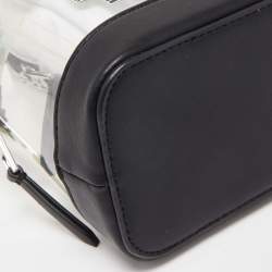 Pre Owned Karl Lagerfeld Black/Clear PVC Karlito Print Cosmetic Pouch