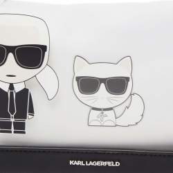 Pre Owned Karl Lagerfeld Black/Clear PVC Karlito Print Cosmetic Pouch