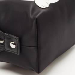 Pre Owned Karl Lagerfeld Black Nylon and Leather K/Ikonik Choupette Cosmetic Pouch