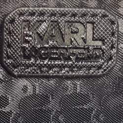 Pre Owned Karl Lagerfeld Black Nylon and Leather K/Ikonik Choupette Cosmetic Pouch