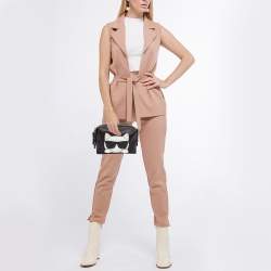 Pre Owned Karl Lagerfeld Black Nylon and Leather K/Ikonik Choupette Cosmetic Pouch