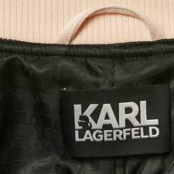 Pre Owned Karl Lagerfeld Pink Satin Zip-Up Blouse M