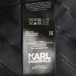 Pre Owned Karl Lagerfeld Black Satin Pleats Detail Tailored Gilet M