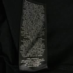 Pre Owned Karl Lagerfeld Black Bouclé Karl Profile Cotton T-Shirt XS