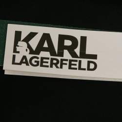 Pre Owned Karl Lagerfeld Black Bouclé Karl Profile Cotton T-Shirt XS
