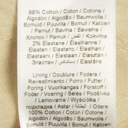 مملوكة مسبقًا بنطلون كارل لاغرفيلد قطن بيج داكن / أسود بخط جانبي على جانب الساق واسع مقاس متوسط