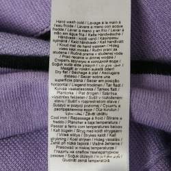 Pre Owned كارديجان كارل لاغرفيلد صوفي مختلط أرجواني بحزام مطبوع بالشعار متوسط