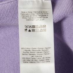 Pre Owned كارديجان كارل لاغرفيلد صوفي مختلط أرجواني بحزام مطبوع بالشعار متوسط