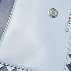 Karl Lagerfeld Tricolor Leather Zigzag K/Klassik Shoulder Bag