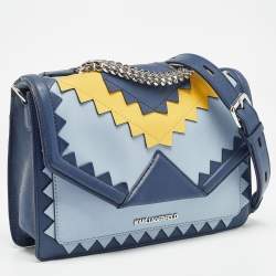Karl Lagerfeld Tricolor Leather Zigzag K/Klassik Shoulder Bag
