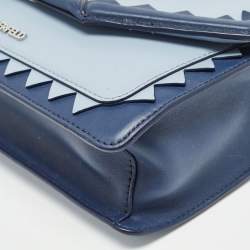 Karl Lagerfeld Tricolor Leather Zigzag K/Klassik Shoulder Bag