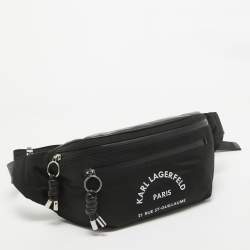 Karl Lagerfeld Black Nylon Rue St. Guillaume Belt Bag