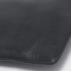 Karl Lagerfeld Black Leather Eyelet Cat Ear Pouch