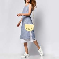 Pre Owned Karl Lagerfeld Light Yellow K/Karry All Front Crossbody Bag