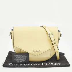 Pre Owned Karl Lagerfeld Light Yellow K/Karry All Front Crossbody Bag