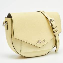 Pre Owned Karl Lagerfeld Light Yellow K/Karry All Front Crossbody Bag