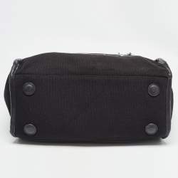 Karl Lagerfeld Black/White Canvas K/Signature Webbing Tote
