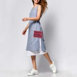 Karl Lagerfeld Burgundy Leather K/Karl Seven Top Handle Bag
