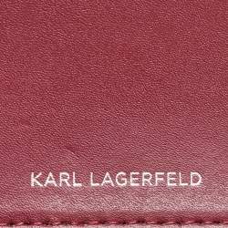 Karl Lagerfeld Burgundy Leather K/Karl Seven Top Handle Bag