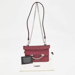 Karl Lagerfeld Burgundy Leather K/Karl Seven Top Handle Bag