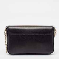 Karl Lagerfeld Black Leather K/Autograph Sparkle Shoulder Bag