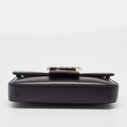 Karl Lagerfeld Black Leather K/Autograph Sparkle Shoulder Bag