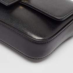 Karl Lagerfeld Black Leather K/Autograph Sparkle Shoulder Bag