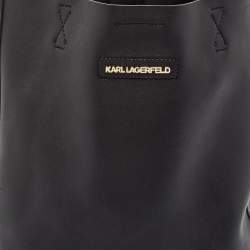 Karl Lagerfeld Black Leather Vertical Tote